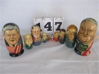 2 Sets of Clinton/Gore Nesting Dolls