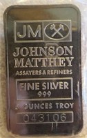 Johnson Matthey 5 ounce Silver Bar