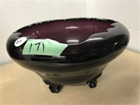 Purple Glass Footed Bowl