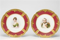 Pair of Sevres Porcelain "Napoleon" Cabinet Plates