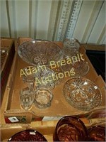 9 pieces clear crystal glassware