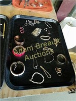 Tray of assorted women's bracelets