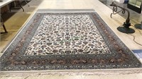 Quality wool Oriental rug with a ivory