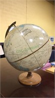Crams imperial world globe on oak pedestal 16
