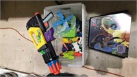 Batman toy figures, Nerf gun, Fisher-Price play