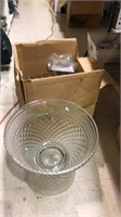 Large pedestal base punch bowl with 11 punch