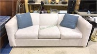 Queen sleeper sofa, white tweed fabric, includes