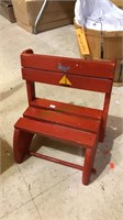 Child's chair/stepstool with a sailboat in