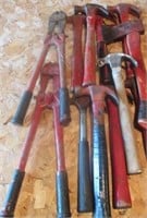 Lot of Many Hammers and Bolt Cutter