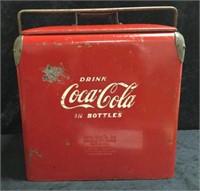 Vintage Red Metal Coca-Cola Cooler/Ice