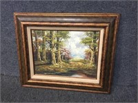 Framed Oil on Canvas Nature Scene