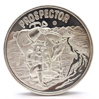 "Prospector" One Troy Ounce .999 Fine Silver Round