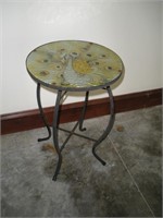 Patio Table w/Glass Top & Wrought Iron Base