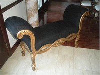 Parlor Bench ITAL Art Design-Black Upholstery