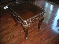 Cherry Finish End Table-Veneer Inlaid Top