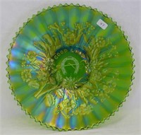 Good Luck 9" plate w/ribbed back - emerald green