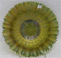 Hearts & Flowers PCE bowl w/ribbed back - green