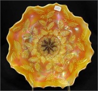 Holly ruffled bowl - marigold on moonstone