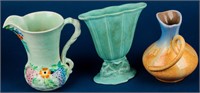 3 Vintage Pottery Vases: Carlton Ware, Cowan, +