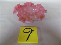 9) Coin Spot Ruffled Bowl, Smaller, Pink;