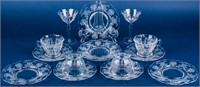 Vintage Heisey Glass Luncheon Set "Orchid" 14 Pcs.