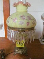 48) Fenton 80th Anniversary Burmese table lamp;