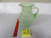 28) Celery Green Swirl pitcher, 10"