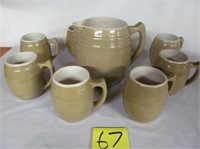 67) UHL pitcher & 6 mugs;