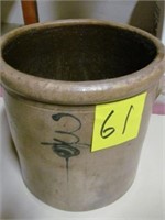 61) 3 Gal. Beesting Crock w/ applied handles;