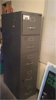 5 drawer Steel filing cabinet and contents