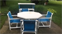 Six piece patio set PVC piping