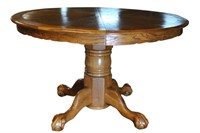 Solid Oak Ball 7 Claw Ft Dining Table 48"