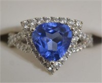 Tanzanite and White Topaz Evening Ring