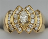 14kt Yellow Gold Marquise Diamond Ring