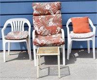 (3) Patio Chairs & End Table