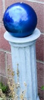 Blue Gazing Ball w/ Plastic Pedestal
