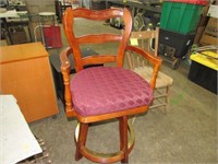 Bar Chair Armed Padded Seat Press Back