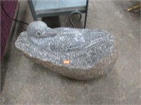 Carved Granite Stone Rock Duck