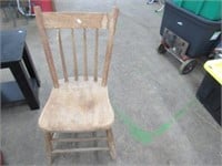 Primitive Wood Solid Plank Kitchen Chair
