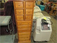 Multi Drawer Pine Storage Cabinet with Velvet