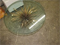 Wheat Bunch Base End/Coffee Table with glass Top