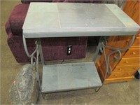 2 Tier Metal Stand with Slate Top