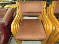 Set of 4 Stacking Office Chairs wood frame