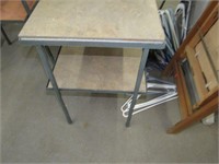 2 Tier Metal Leg Table with Slate Top