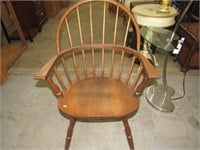 Antique Oak Bent Back Chair