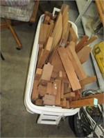 Large Cooler full of Wood Craft Scraps