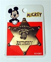 Vintage Sheriff Mickey Badge " Anthony"