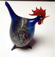 Hand Blown Art Glass Rooster. Murano??
