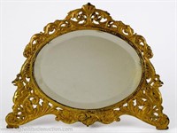 Ornate Metal Vanity / Dresser Beveled Mirror