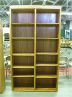 Oak 12 Shelf Bookcase 48" W X 12" D X 83" T